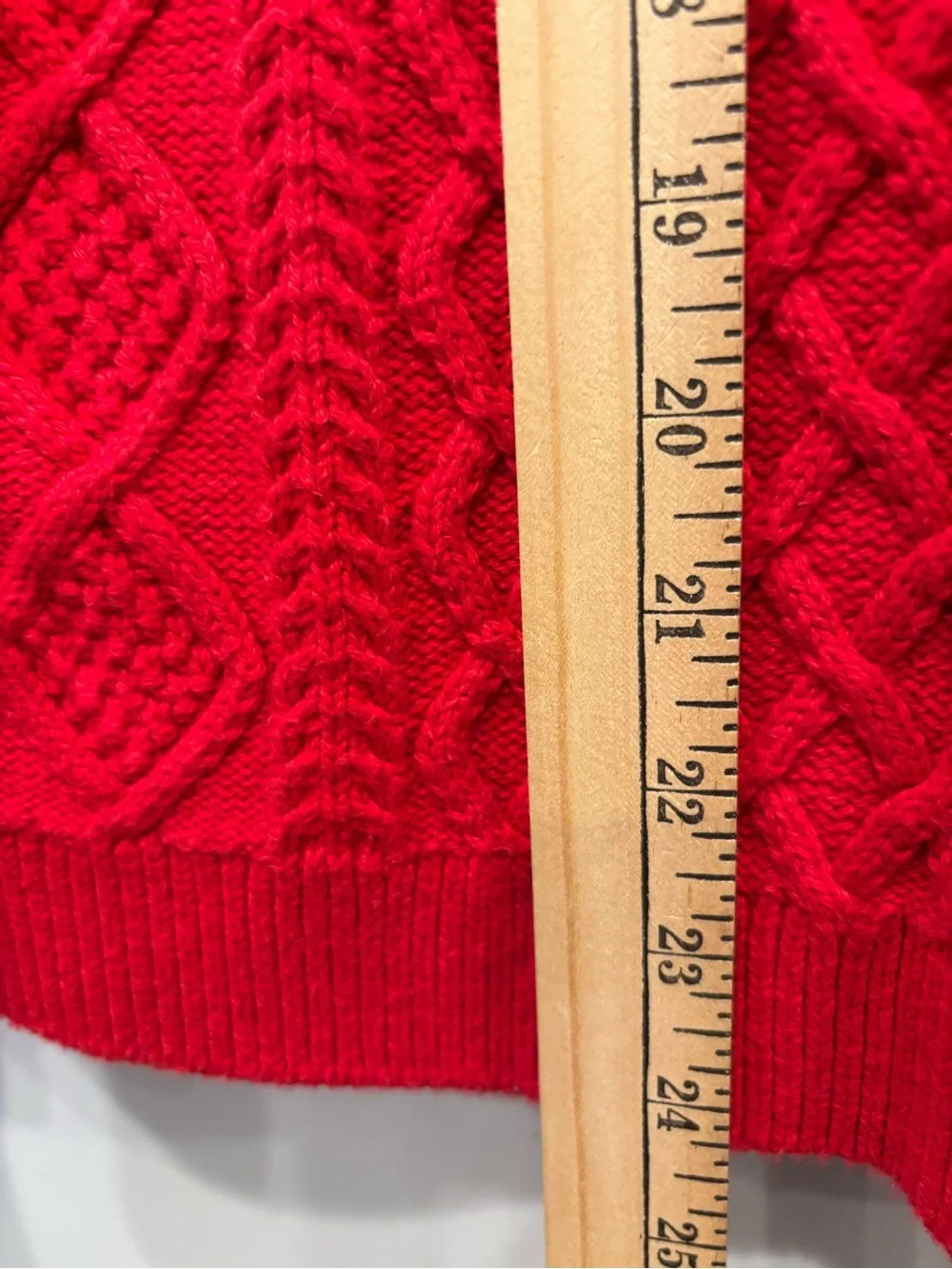J. Crew Bright Red Cable-Knit Crewneck Sweater